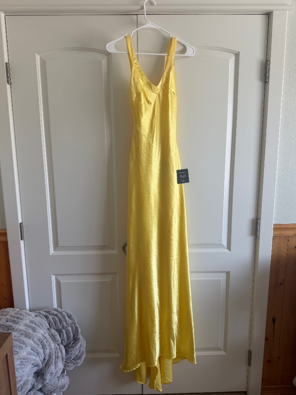 Lulus Perfectly Classy Yellow Satin Strappy Maxi Dress